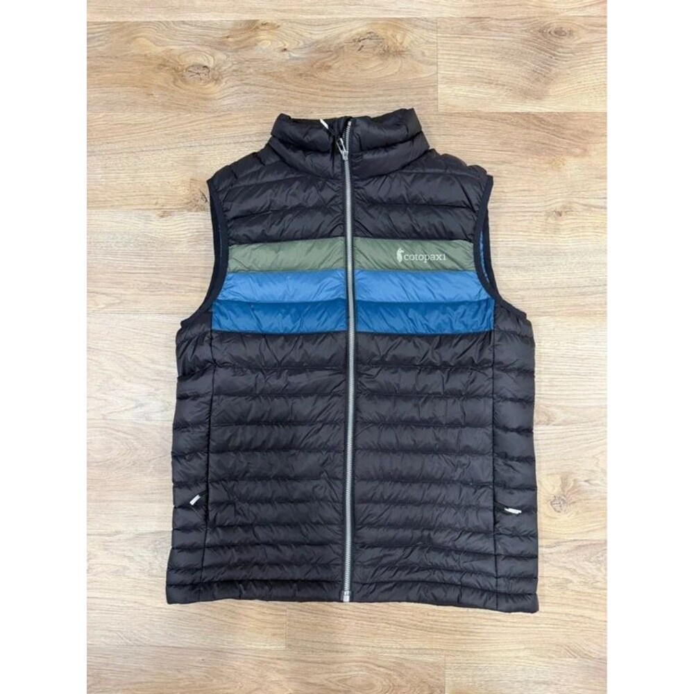 Cotopaxi Fuego Down Vest Mens Medium Black Pacific Stripe Puffer